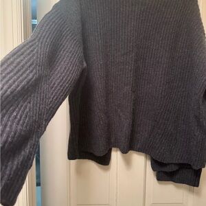 Women's Cashmere Ribbed Gray Sweater